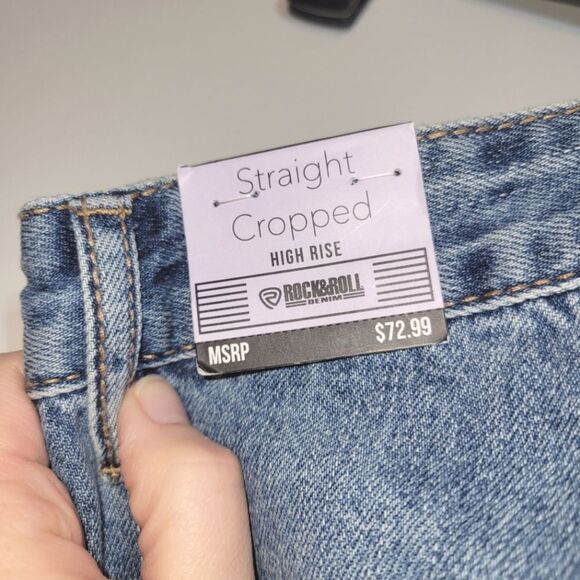 New Rock & Roll High Rise Straight Cropped Jeans 32 - Picture 9 of 14